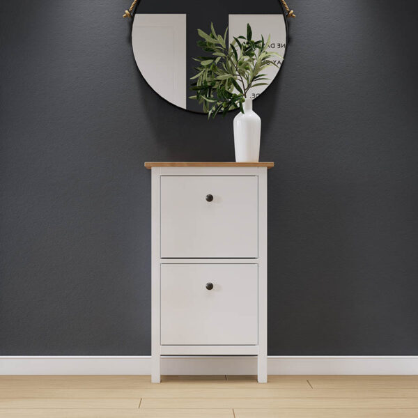 HEMNES/КЫМӦР Тумба для обуви 59х101х22 Белый/светло-коричневый