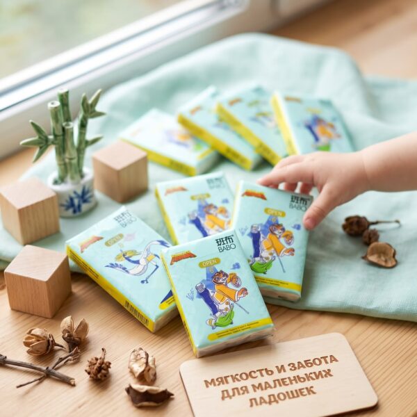 Детские мягкие карманные салфетки Bamboo, 100% бамбук (8 counts) 240к
