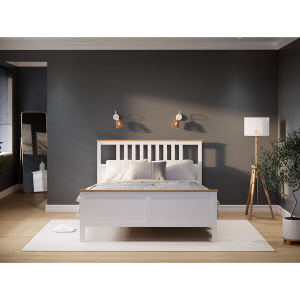 HEMNES/КЫМӦР Кровать двойная 160х200 Белый/св-кор