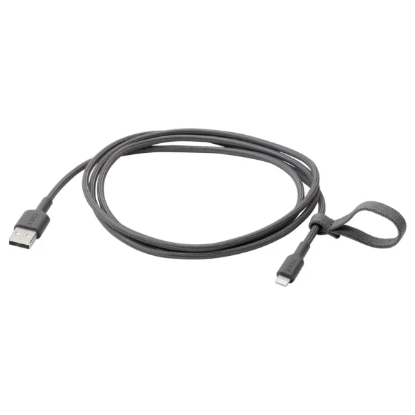 LILLHULT USB-A к lightning серый 1,5 метра