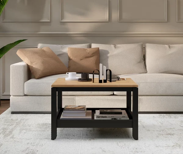 HEMNES / КЫМÖР Журнальный стол 90х90 черный/светло-коричневый