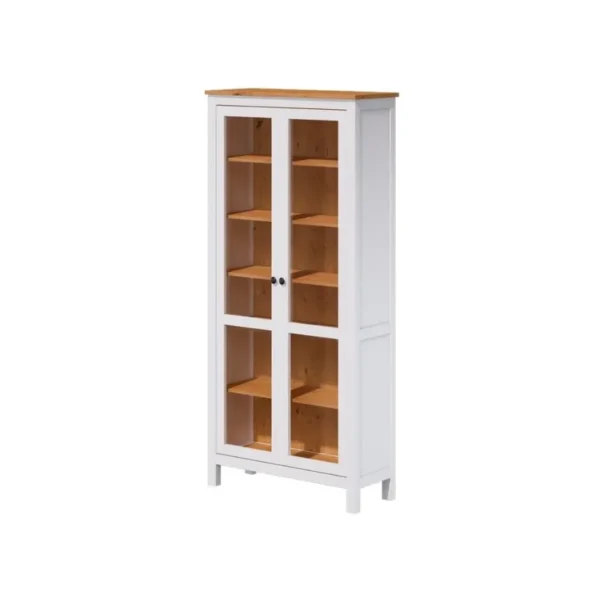 HEMNES/КЫМӦР Шкаф витрина ст/ст 90х198х37 Бел/св-кор